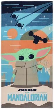 The Big One Star Wars: The Mandalorian Grogu Beach Towel by The Big One Kids , White, 28x58