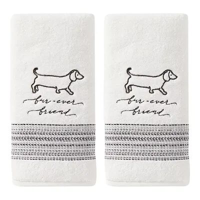 Saturday Knight, Ltd. 2-pack Fur-Ever Friends Hand Towel, White, 2 Pc Set