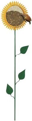 Woodlink 38-Inch Tall Portable Sunflower Stake Bird Feeder with Metal Mesh Cage, Green