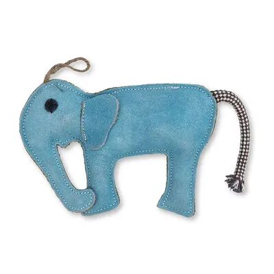 JoJo Modern Pets Eco-friendly Elephant Natural Leather Dog Chew Toy, Brt Blue