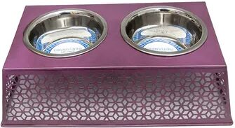 JoJo Modern Pets Eco-friendly Elevated Country Dog Feeder, Purple, Large