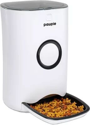 Pawple Automatic Pet Feeder, Food Dispenser for Cat, Dog, Programmable Timer Up to 4 Meals a Day, White