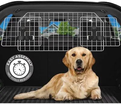 Jumbl Dog Barrier for SUV, Cars & Vehicles, Heavy-Duty Adjustable Dog Car Barrier, Grey