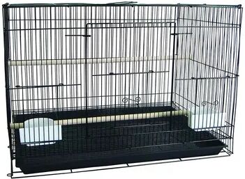 YML Black Small Bird Breeding Cage, Grey