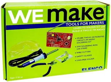 Elenco WE MAKE Learn to Solder FM Radio Kit, Multicolor