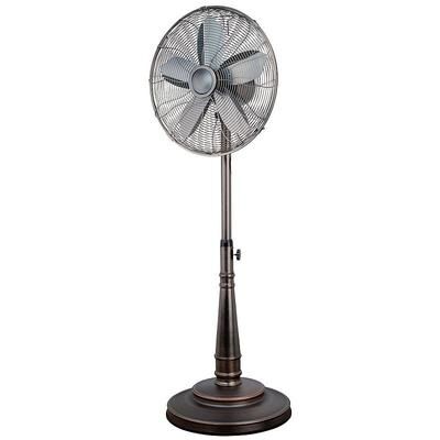 Optimus 16 Inch Retro Oscillating Stand Fan with Oil Rubbed Bronze Finish, Beige Over