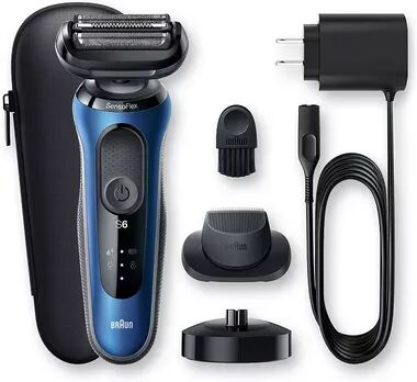 Braun Series 6 6040cs Electric Razor for Men with Charging Stand & Precision Trimmer, Blue