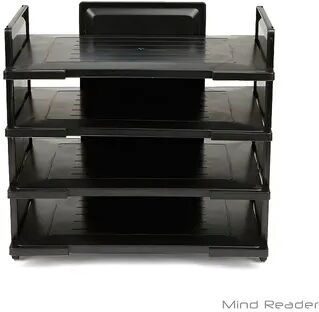 Mind Reader 4 Tier Desktop Document And Folder Tray Organizer, Black