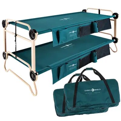 Disc-O-Bed X-Large Cam-O-Bunk Benchable Bunked Double Cot with Organizers, Green
