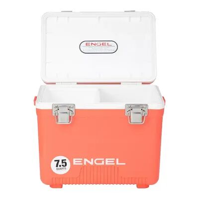 Engel 7.5 Quart 8 Can Leak Proof Odor Resistant Insulated Cooler Drybox, Coral, Pink