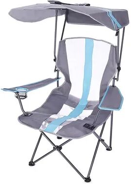 Kelsyus Premium Portable Camping Folding Lawn Chair with Canopy, Blue - 80185