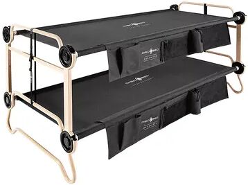 Disc-O-Bed XLarge Cam-O-Bunk Benchable Double Cot with Storage Organizers, Black