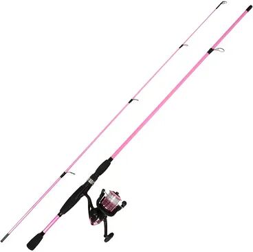 Wakeman Outdoors Strike Series Medium Spinning Fishing Rod & Reel Combo, Brt Pink