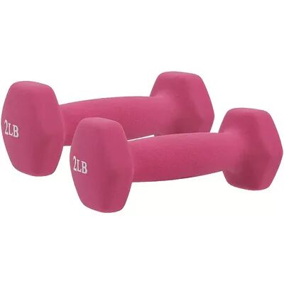 Sunny Health & Fitness Neoprene Dumbbell Pair, Pink