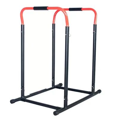 Sunny Health & Fitness High-Weight Capacity Adjustable Dip Stand Station, Black
