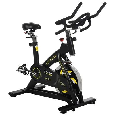 Soozier Stationary Fitness Exercise Bike with 40lbs Flywheel Cycling Cardio Workout Belt Drive Racing Machine with Adjustable Resistance for Home Gym,