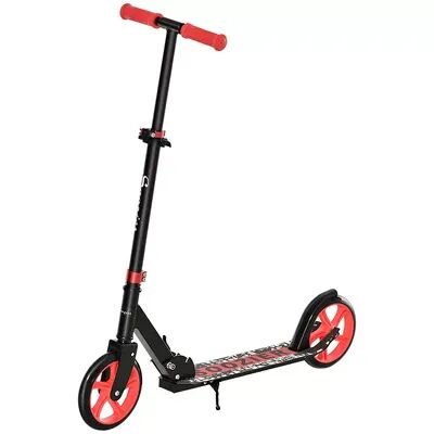 Soozier Folding Kick Scooter for 12 Years and Up for Adults and Teens Push Scooter with Height Adjustable Handlebar Big Wheels and Rear Wheel Brake,
