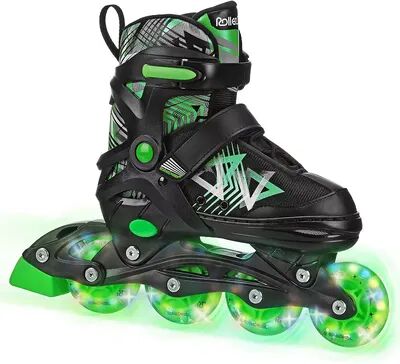 Roller Derby Stryde Lighted Boys' Adjustable Inline Skates, Black, M (2-5)