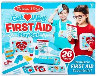 Melissa & Doug Get Well First Aid Kit Play Set with 25 Toy Pieces, Multicolor