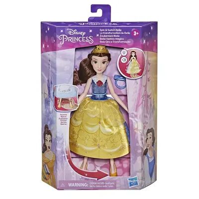 Licensed Character Disney Princess Spin and Switch Belle Doll, Multicolor