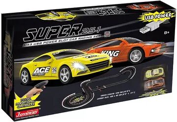 JOYSWAY Super 251 1:43 Scale USB Power Slot Car Racing set, Multicolor