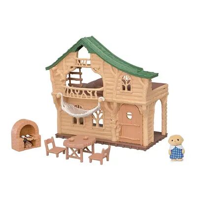 Calico Critters Lakeside Lodge Gift Set Dollhouse Playset with Figure and Furniture, Multicolor