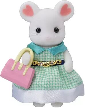 Calico Critters Town Series Marshmallow Mouse Collectible Doll Figure with Fashion Accessories, Multicolor