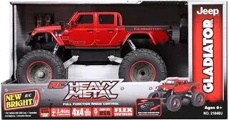 New Bright 1:18 Remote Control 4x4 Heavy Metal Jeep Gladiator RC Car, Red