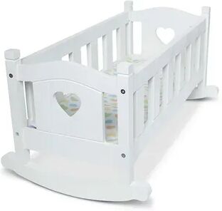 Melissa & Doug Mine to Love Wooden Play Cradle for Dolls, Stuffed Animals - White, Multicolor