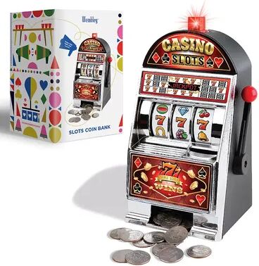 Wembley Electronic Casino Slot Machine Coin Bank, Black