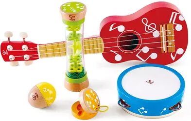 Hape Kids Toddler Preschool 5 Piece Wooden Musical Instrument Toy Mini Band Set, Multicolor