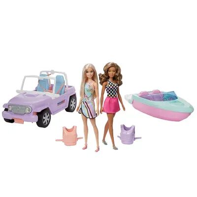 Barbie Beach Day Dolls and Vehicles Playset, Multicolor