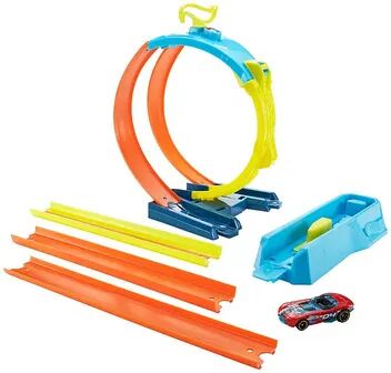 Mattel Hot Wheels Track Builder Unlimited Split Loop Pack with 1 Car