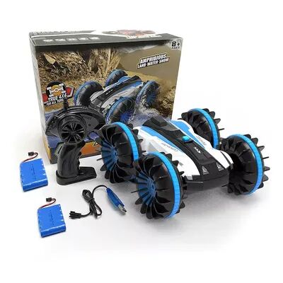 VOLANTEXRC Amphibious Reversible All Terrain Remote Control Stunt Car, Blue, Brt Blue