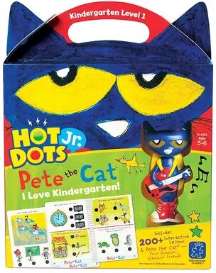 Educational Insights Hot Dots Jr. Pete the Cat Kindergarten Level 1 Activity Book & Talking Pen Set, Multicolor