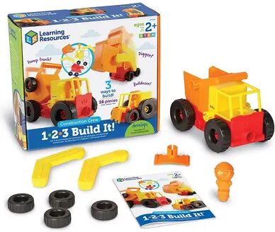 Learning Resources 1-2-3 Build It! Construction Crew, Multicolor