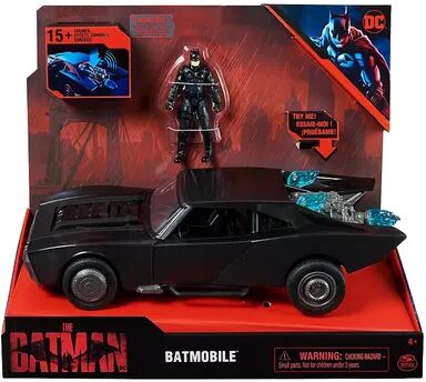 Spin Master DC Comics Batman Batmobile with 4” Batman Figure, Multicolor