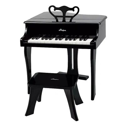 Hape Toys Early Melodies Black Wooden Happy Grand Piano for Toddlers & Children, Grey