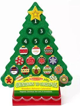 Melissa & Doug Christmas Wooden Advent Calendar, Multicolor