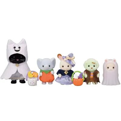 Calico Critters Trick or Treat Parade Limited Edition Seasonal Halloween Set with 5 Collectible Figures and Costume Accessories, Multicolor