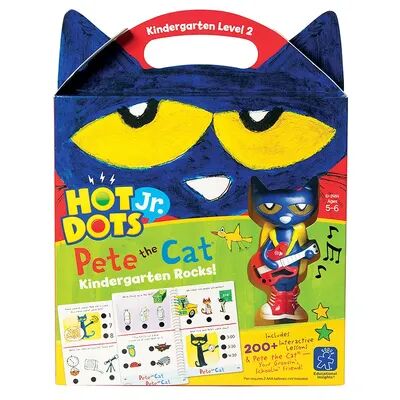 Educational Insights Hot Dots Jr. Pete the Cat Kindergarten Level 2 Activity Book & Talking Pen Set, Multicolor