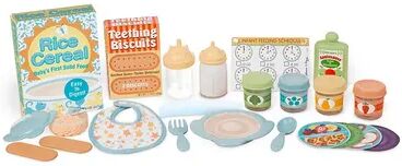 Melissa & Doug Mine to Love 24-Piece Mealtime Play Set for Dolls, Multicolor