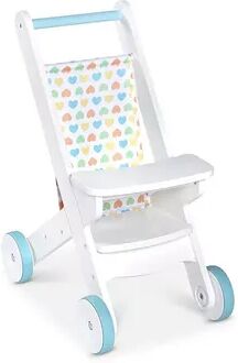 Melissa & Doug Mine to Love Wooden Play Stroller for Dolls, Stuffed Animals - White, Multicolor