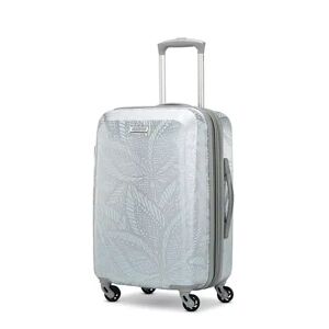 American Tourister Burst Max Printed Hardside Spinner Luggage, Silver, 24 INCH