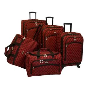 American Flyer Madrid 5-Piece Luggage Set, Red, 5 PC SET