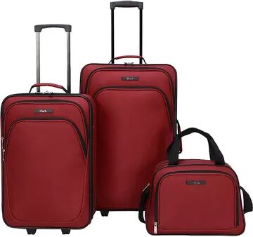 iPack Kenton 3-Piece Softside Wheeled Luggage Set, Dark Red, 3 Pc Set