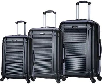 InUSA Pilot 3-Piece Hardside Spinner Luggage Set, Black, 3 Pc Set