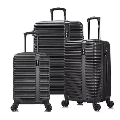 InUSA Ally 3-Piece Hardside Spinner Luggage Set, Black, 3 Pc Set