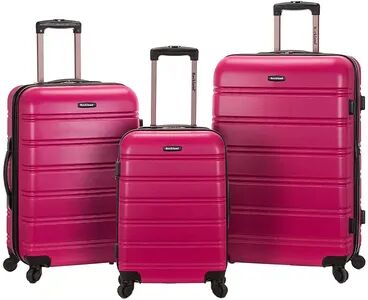 Rockland Melbourne 3-Piece Hardside Spinner Luggage Set, Pink, 3 Pc Set