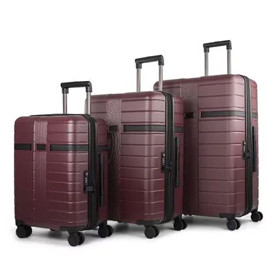 Bugatti Hamburg Hard Side 3-Piece Luggage Set, Red, 3 Pc Set